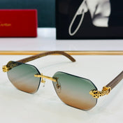 PANTHÈRE RIMLESS OVAL FRAME SUNGLASSES  543637 IN METAL