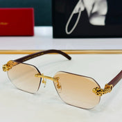 PANTHÈRE RIMLESS OVAL FRAME SUNGLASSES  543637 IN METAL