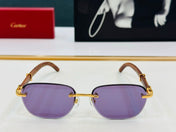 C DE RIMLESS SQUARE FRAME SUNGLASSES CT0605S IN METAL AND WOODEN