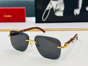 C DE RIMLESS RECTANGULAR FRAME SUNGLASSES CT0607S IN METAL AND WOODEN