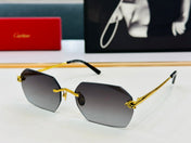 PANTHÈRE RIMLESS GEOMETRIC FRAME SUNGLASSES CT0504S IN METAL