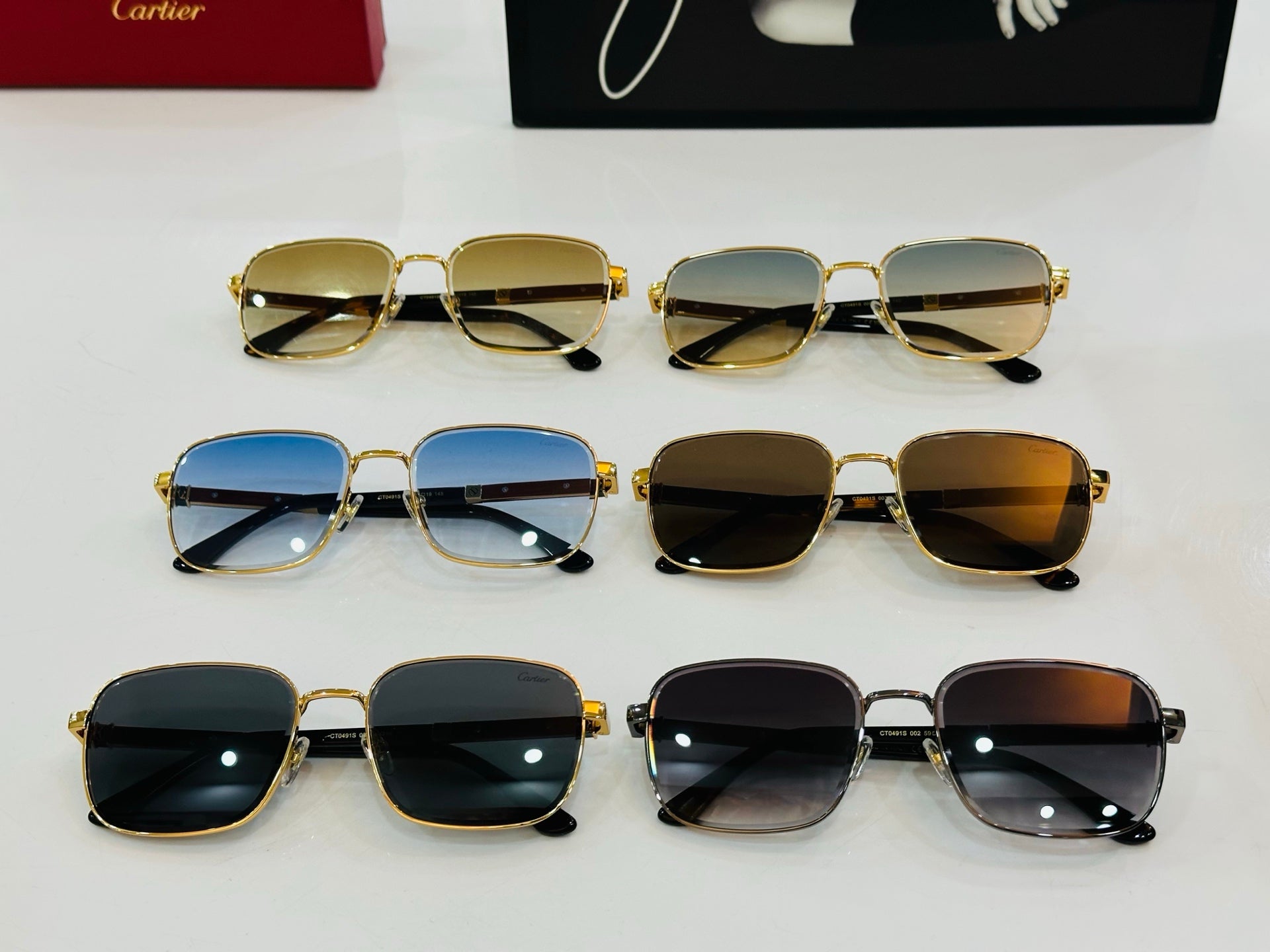 PREMIÈRE RECTANGULAR FRAME SUNGLASSES CT0491S IN METAL