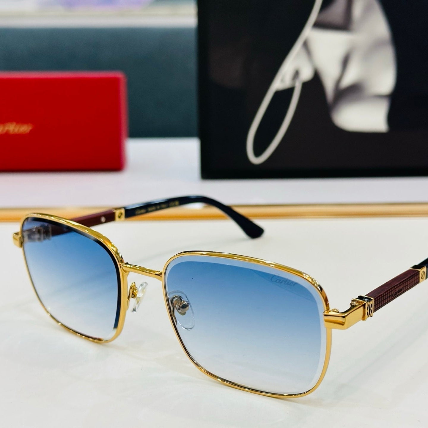 PREMIÈRE RECTANGULAR FRAME SUNGLASSES CT0491S IN METAL