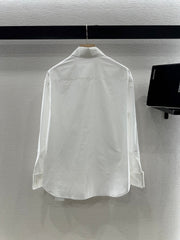 LOEWE WHITE LONG SLEEVE SHIRT WITH PLEATED WAIST