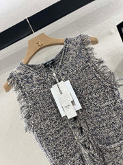 KNITTED ROUND-NECK BLAZER 25S IN COTTON YB 265662