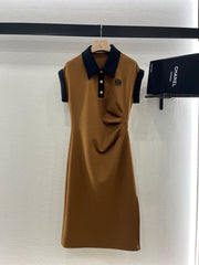 SHORT-SLEEVE COLLAR DRESS 25S IN COTTON 265670