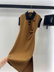 SHORT-SLEEVE COLLAR DRESS 25S IN COTTON 265670