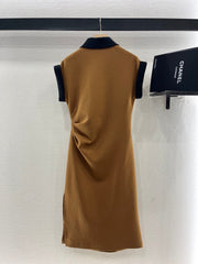 SHORT-SLEEVE COLLAR DRESS 25S IN COTTON 265670