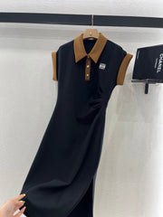 SHORT-SLEEVE COLLAR DRESS 25S IN COTTON 265670