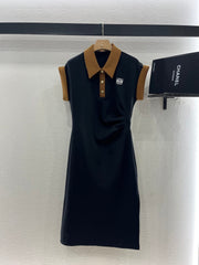 SHORT-SLEEVE COLLAR DRESS 25S IN COTTON 265670