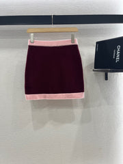 CHANEL FLAT-NECK KNIT CAMISOLE AND STRAIGHT KNIT SKIRT SET