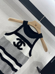 CHANEL HALTER NECK SLEEVELESS KNIT TOP 263407