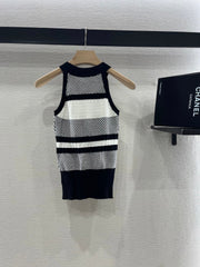 CHANEL HALTER NECK SLEEVELESS KNIT TOP 263407