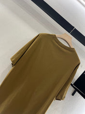 LOEWE BROWN T-SHIRT WITH EMBROIDERED LOGO