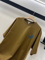 LOEWE BROWN T-SHIRT WITH EMBROIDERED LOGO