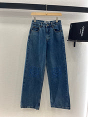 LOEW 25S STRAIGHT LEG JEANS DENIM EMBROIDERED LOGO 263361