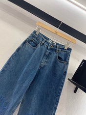 LOEW 25S STRAIGHT LEG JEANS DENIM EMBROIDERED LOGO 263361