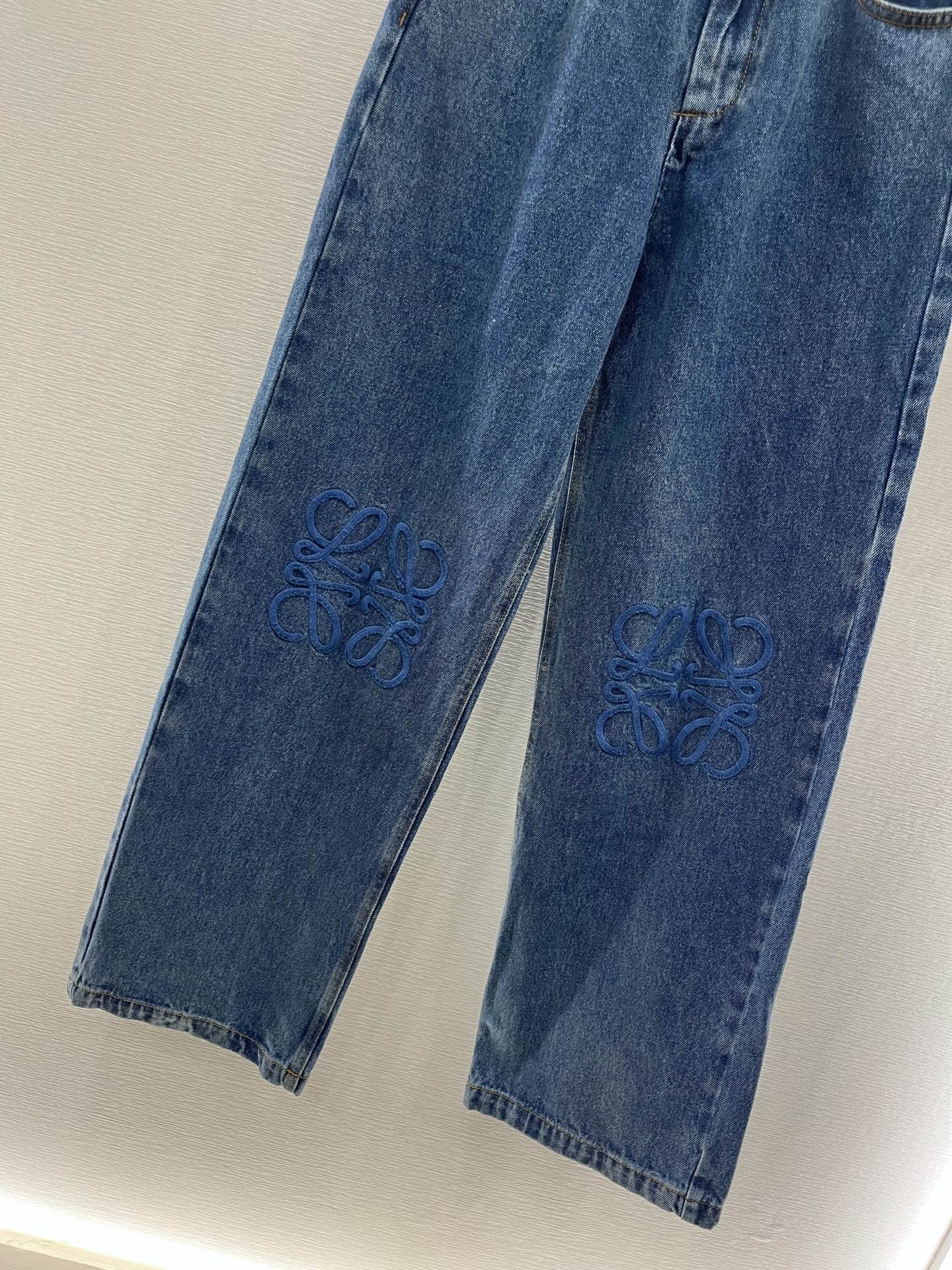 LOEW 25S STRAIGHT LEG JEANS DENIM EMBROIDERED LOGO 263361