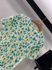 LOEW 25S SHORT SLEEVE SWEATER KNIT FLORAL 264994