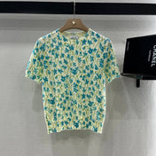 LOEW 25S SHORT SLEEVE SWEATER KNIT FLORAL 264994