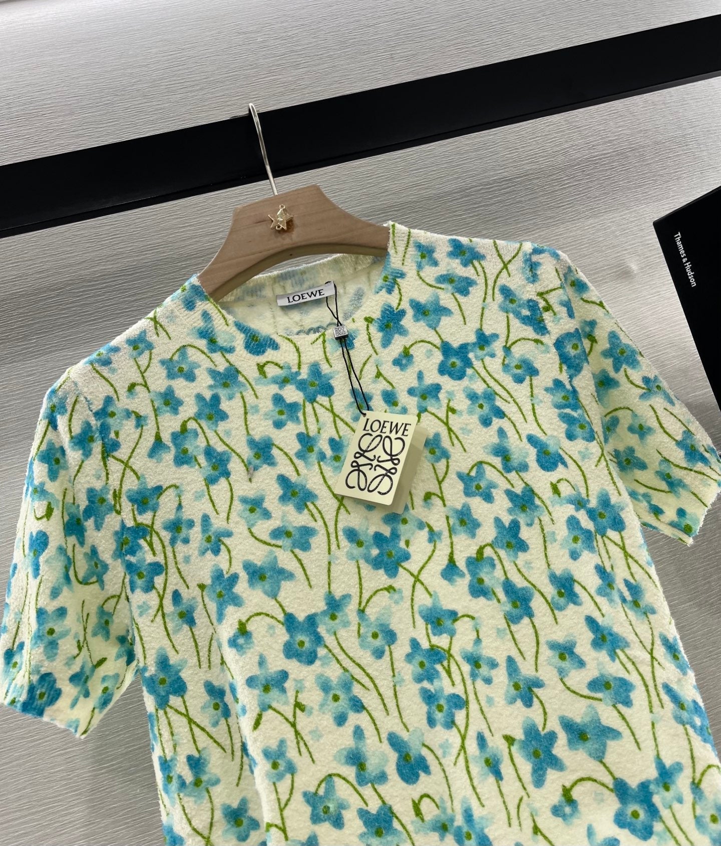 LOEW 25S SHORT SLEEVE SWEATER KNIT FLORAL 264994