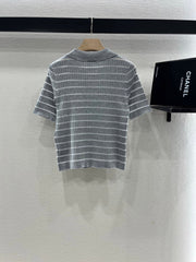 CHANEL SHORT SLEEVE KNIT TOP