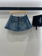 MIUMIU DENIM JACKET AND SKIRT SET 274644