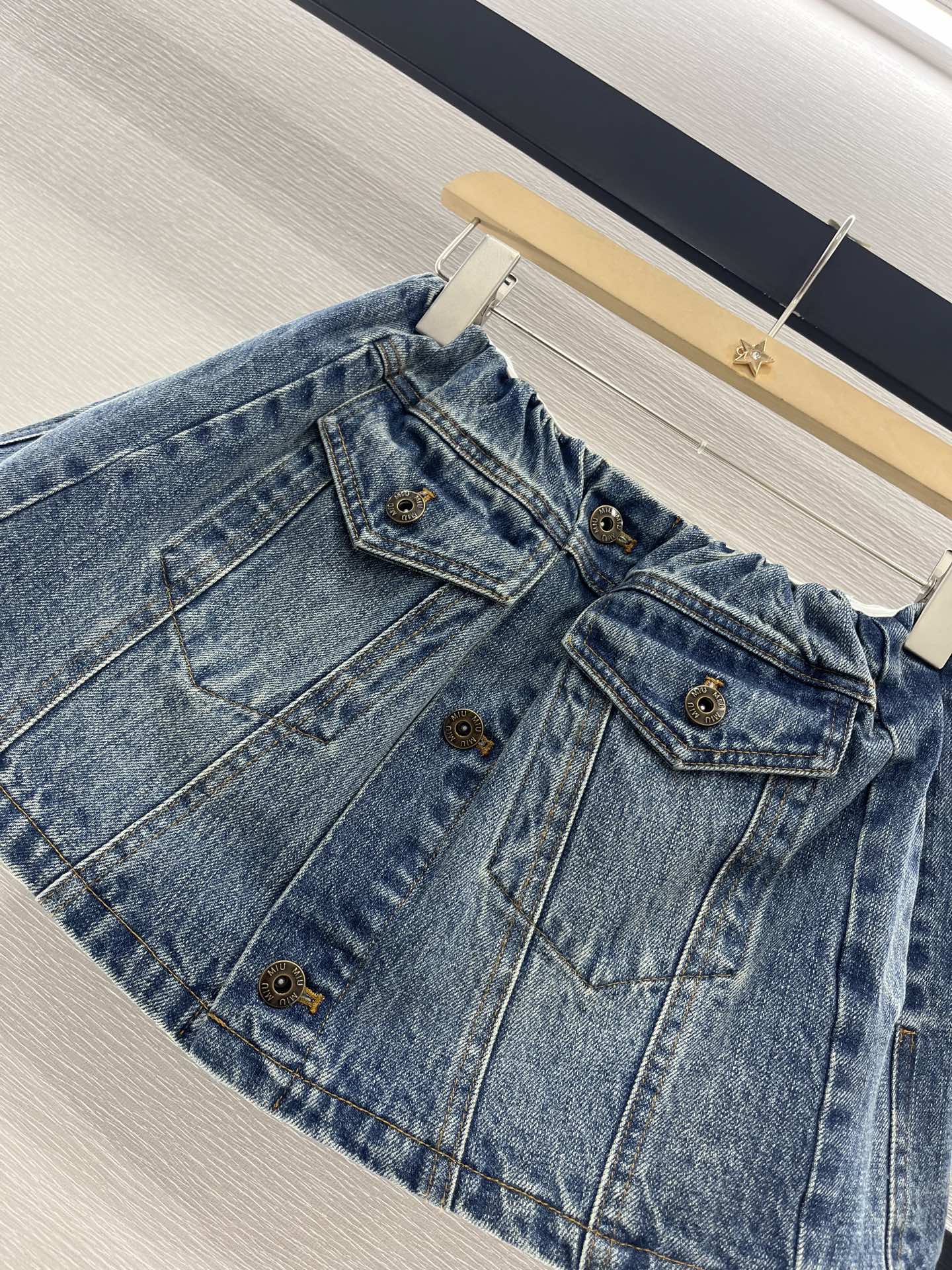 MIUMIU DENIM JACKET AND SKIRT SET 274644