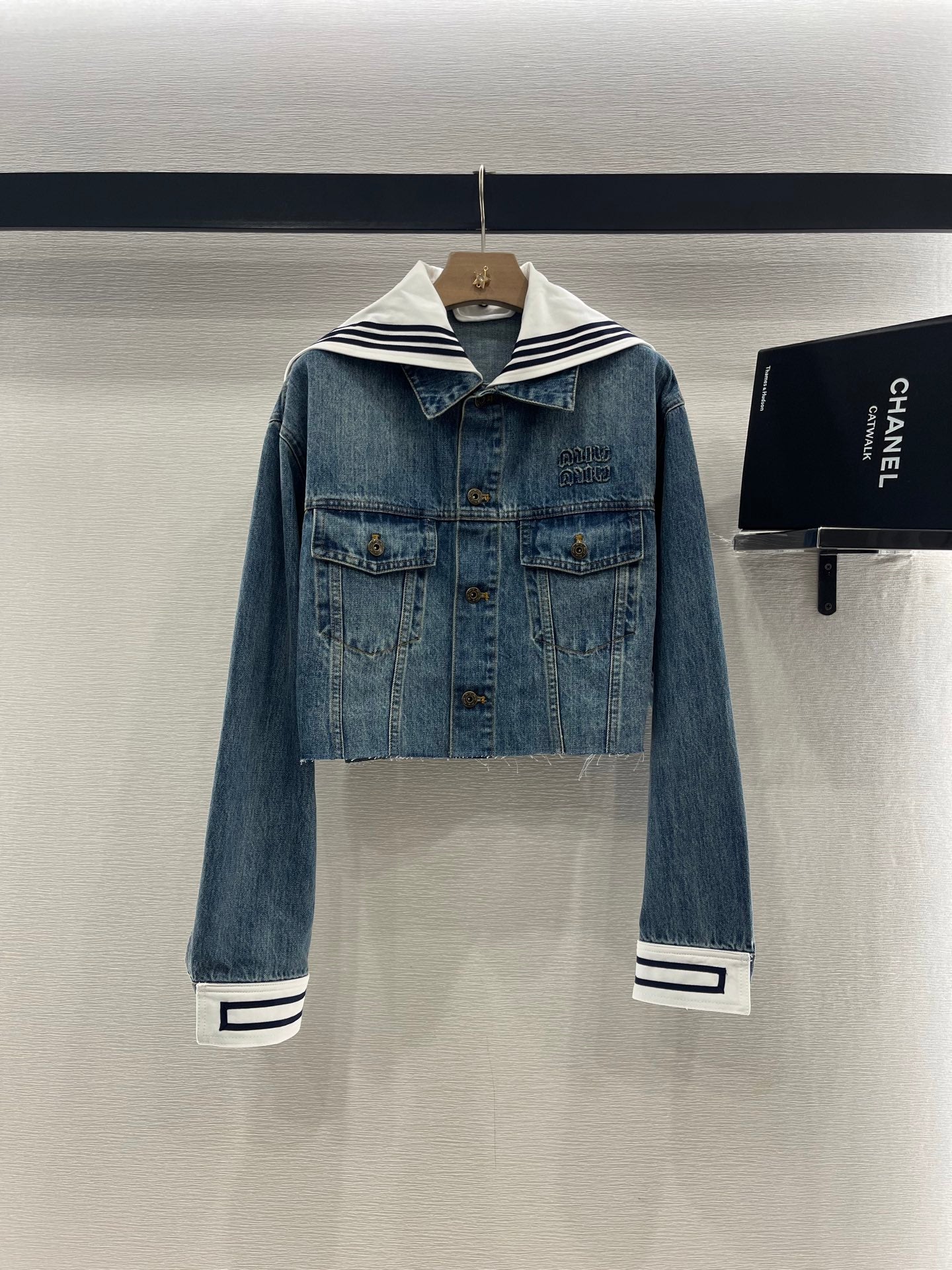 MIUMIU DENIM JACKET AND SKIRT SET 274644