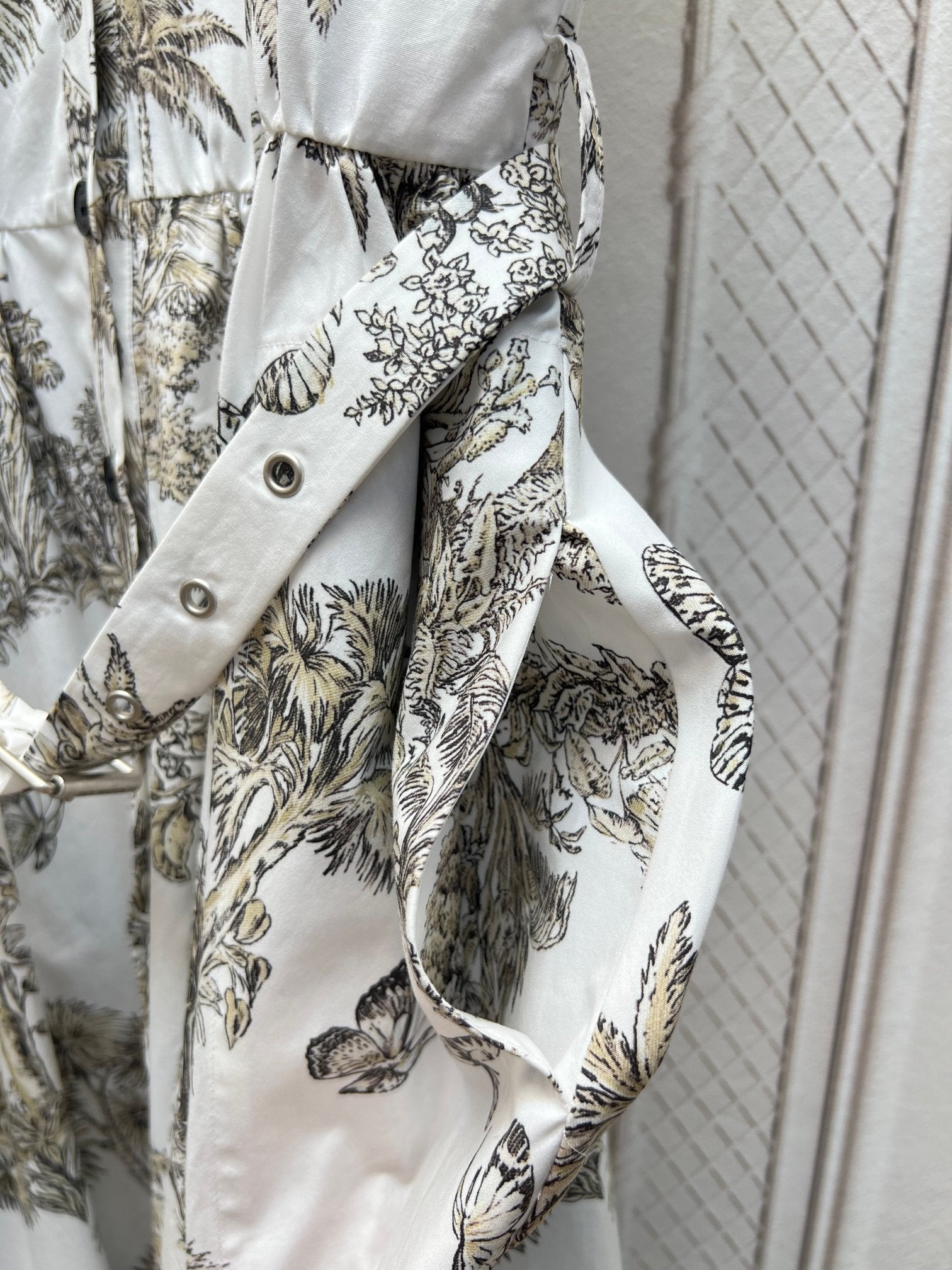 DIOR 25S PRINTED COTTON-SILK DRESS 735