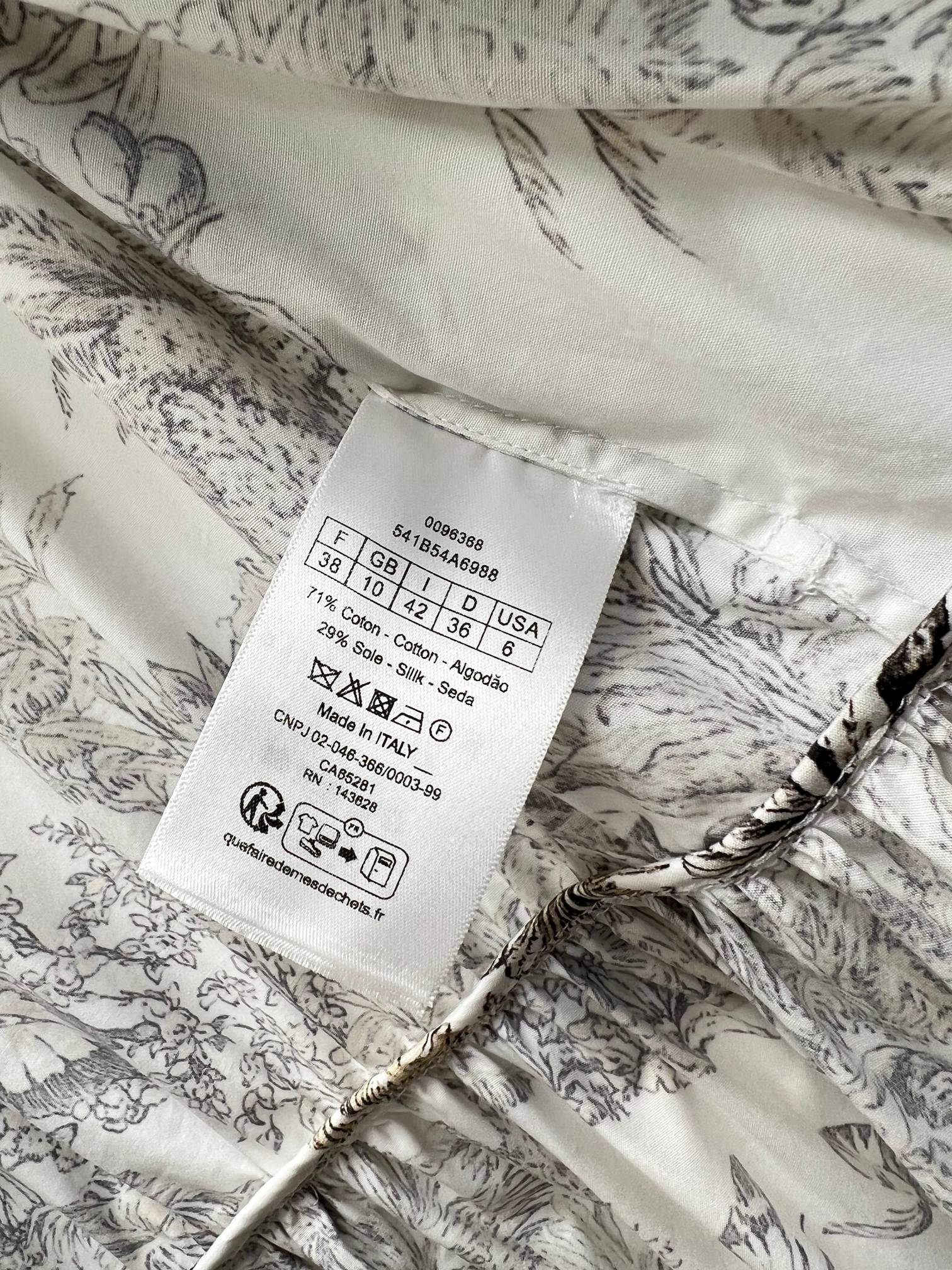 DIOR 25S PRINTED COTTON-SILK DRESS 735