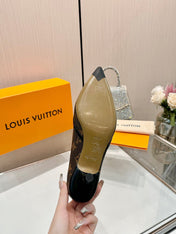 6AM HIGH HEELS 55 MM IN BLACK LAMBSKIN