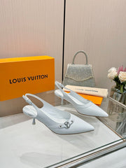 6AM SLINGBACK HIGH HEELS 55 MM IN WHITE LAMBSKIN
