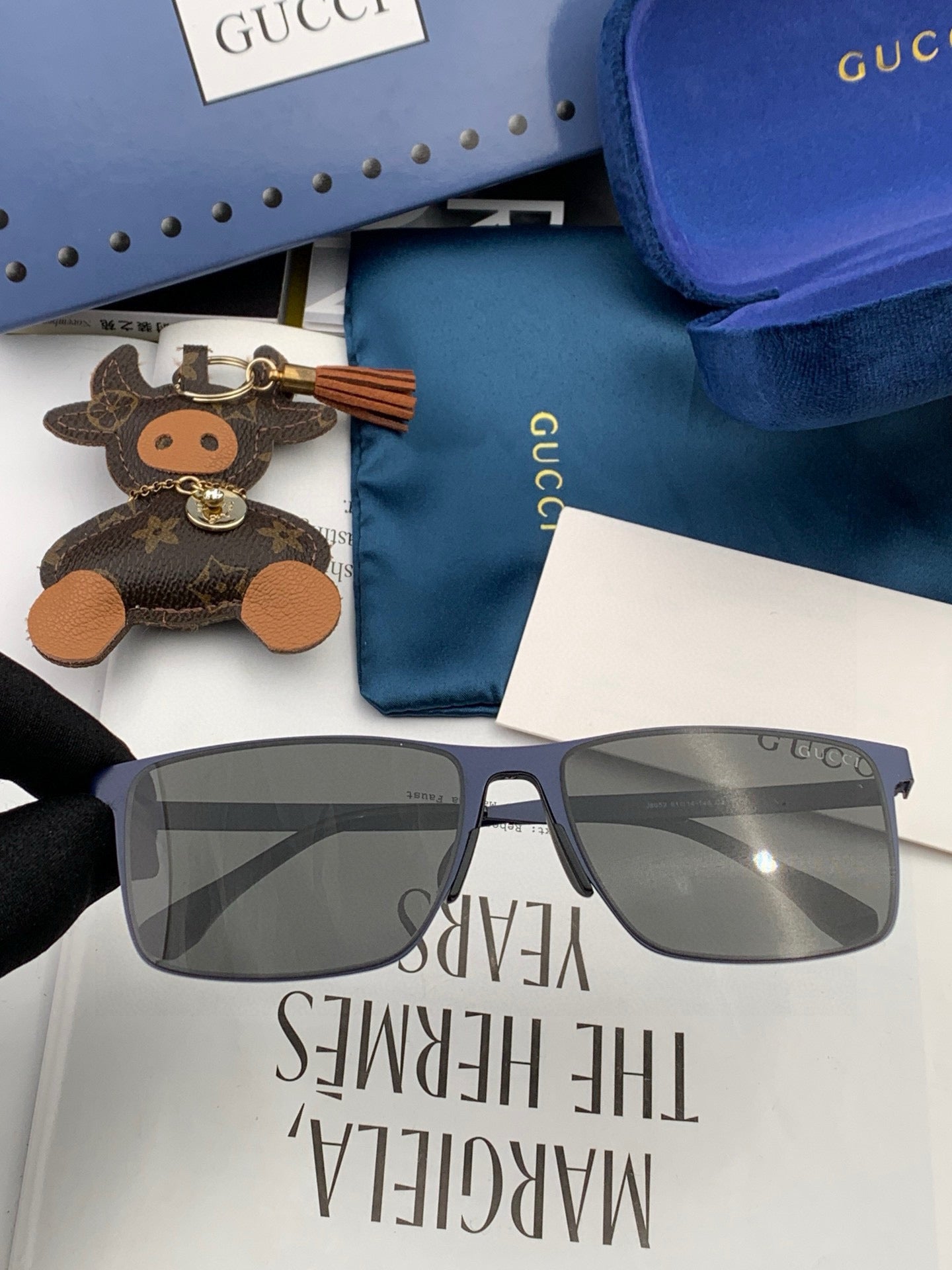 RECTANGULAR FRAME SUNGLASSES G2805 IN METAL