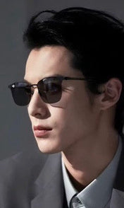 RECTANGULAR FRAME SUNGLASSES G3370 IN ACETATE AND METAL