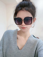 SQUARE SUNGLASSES L081 IN BLACK RED ACETATE