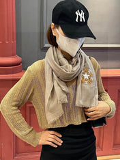 CHANEL 25S SCARF 200 IN CASHMERE WOOL 701967