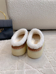 PRA MULES SHEARLING LINING IN TAN SUEDE