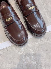 CHANEL 25S MOCCASINS IN ROSEWOOD CALFSKIN GOLD HARDWARE