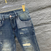 SLIMFIT RETRO-WASHED BLUE STRETCH DENIM JEANS