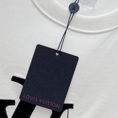 LV T-SHIRT IN WHITE COTTON STYLIZED LOGO 238872