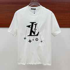 LV T-SHIRT IN WHITE COTTON STYLIZED LOGO 238872