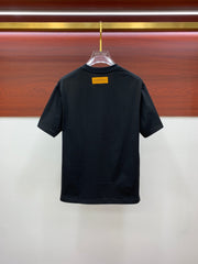 LV T-SHIRT IN BLACK COTTON STYLIZED LOGO 238873