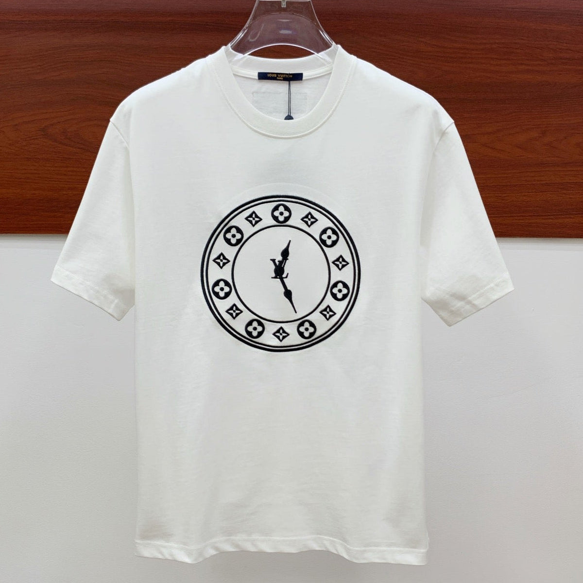 LV T-SHIRT IN WHITE PURE COTTON EMBROIDERED LOGO 238888