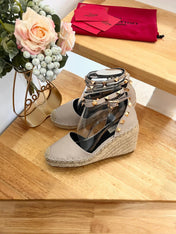 VALENTINO 26S WEDGE SHOES IN BEIGE CALFSKIN