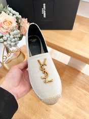SL YVES LOGO SLIP ON CREAMY WHITE CANVAS