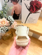 VALENTINO 26S ESPADRILLE SHOES IN WHITE CALFSKIN