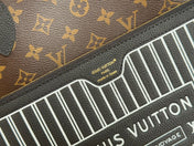 NEVERFULL INSIDE OUT MM BAG 31 IN BROWN MONOGRAM COATED CANVAS AND CALFSKIN