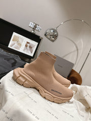 BALENCIAGA 25S SPEED TRAINER SNEAKERS 55 MM IN BEIGE KNIT