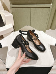 CC HIGH MARY JANE BLACK LAMBSKIN